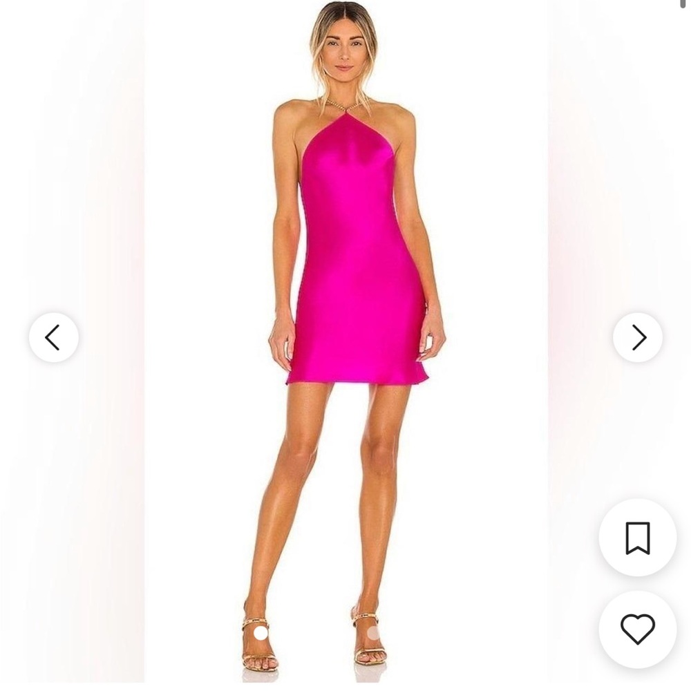 Amanda Uprichard Hot Pink Mini Halter Dress